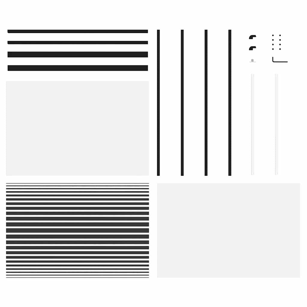 Glass Door Striped Black 102.5 x 2 x 205 cm Aluminium