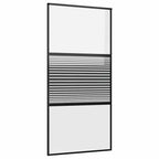 Glass Door Striped Black 102.5 x 2 x 205 cm Aluminium