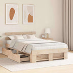 Bed Frame with Headboard Brown 120 x 200 cm Solid Pine Wood