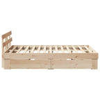 Bed Frame with Headboard Brown 120 x 200 cm Solid Pine Wood