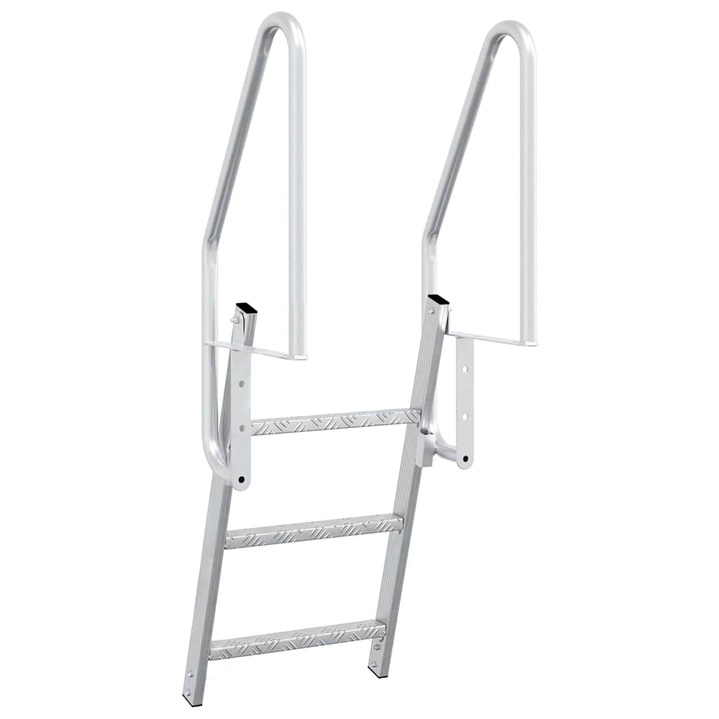 3-Step Dock Ladder Silver 58 x 77 x 144 cm Aluminium