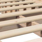 Bed Frame Wax Brown 75 x 190 cm Solid Pine Wood