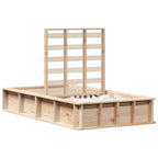 Bed Frame Wax Brown 75 x 190 cm Solid Pine Wood