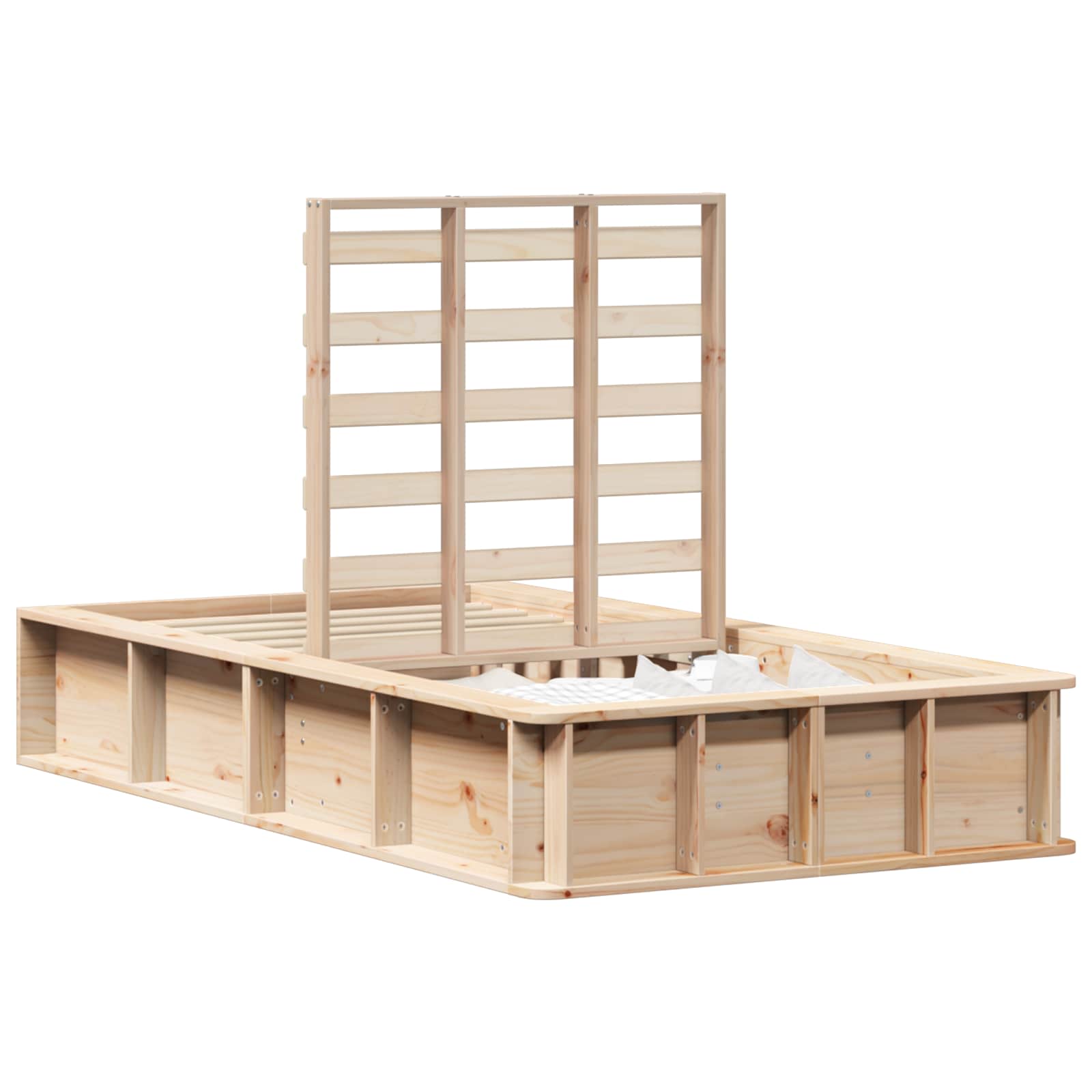 Bed Frame Wax Brown 75 x 190 cm Solid Pine Wood