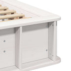 Bed Frame White 75 x 190 cm Solid Pine Wood