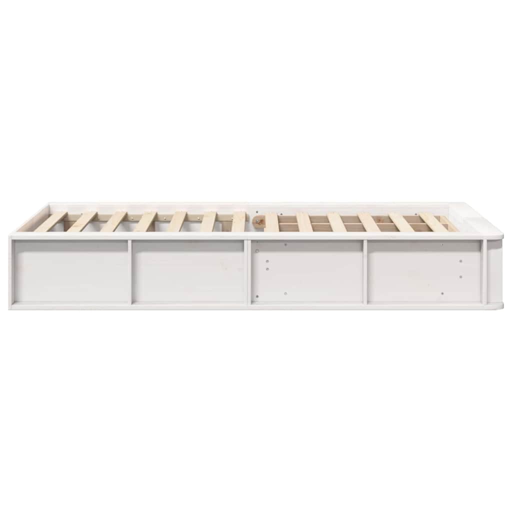 Bed Frame White 75 x 190 cm Solid Pine Wood