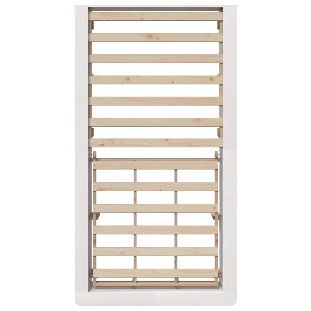 Bed Frame White 75 x 190 cm Solid Pine Wood