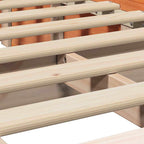 Bed Frame Wax Brown 75 x 190 cm Solid Pine Wood