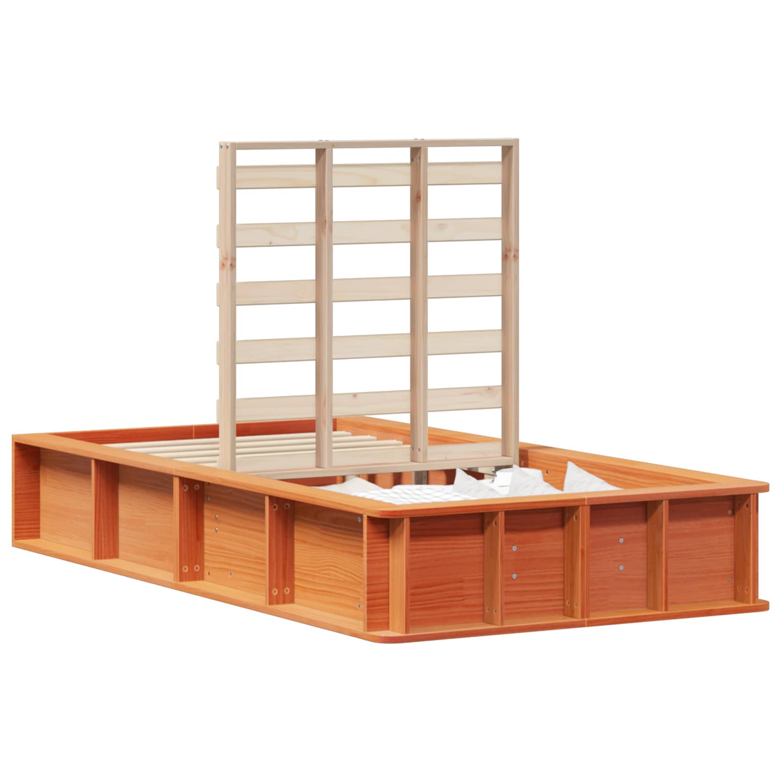 Bed Frame Wax Brown 75 x 190 cm Solid Pine Wood