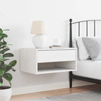 Bedside Table White 50 x 32.5 x 24 cm Solid pine wood