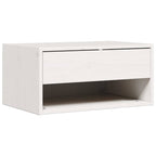 Bedside Table White 50 x 32.5 x 24 cm Solid pine wood
