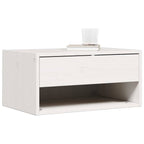 Bedside Table White 50 x 32.5 x 24 cm Solid pine wood
