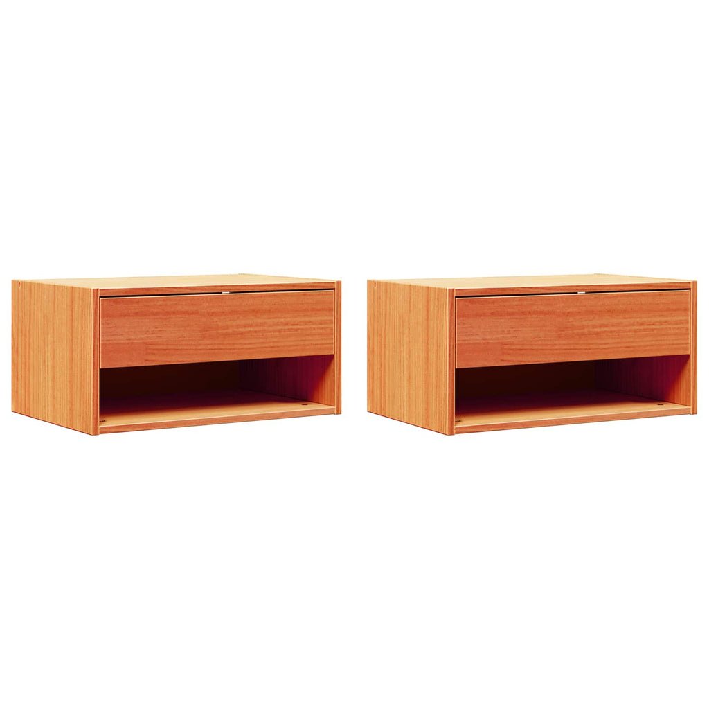 Bedside Table 2 pcs Wax Brown 50 x 32.5 x 24 cm Solid pine wood