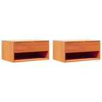 Bedside Table 2 pcs Wax Brown 50 x 32.5 x 24 cm Solid pine wood