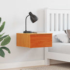 Bedside Table Wax Brown 37 x 35 x 18.5 cm Solid pine wood