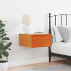 Bedside Table Wax Brown 37 x 35 x 18.5 cm Solid pine wood