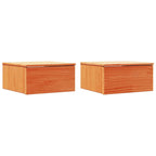 Bedside Table 2 pcs Wax Brown 37 x 35 x 18.5 cm Solid pine wood