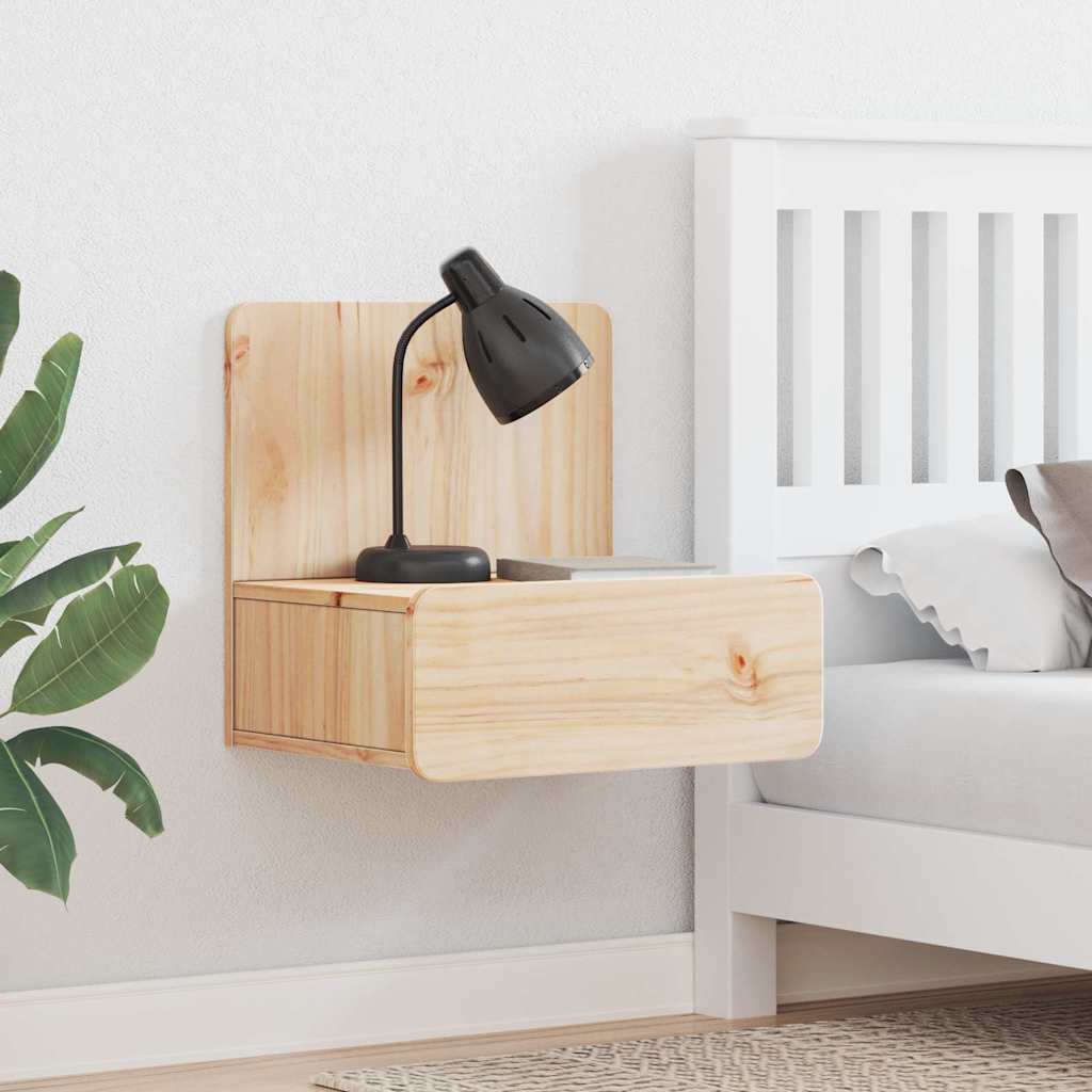 Bedside Table Brown 44 x 32.5 x 40 cm Solid pine wood