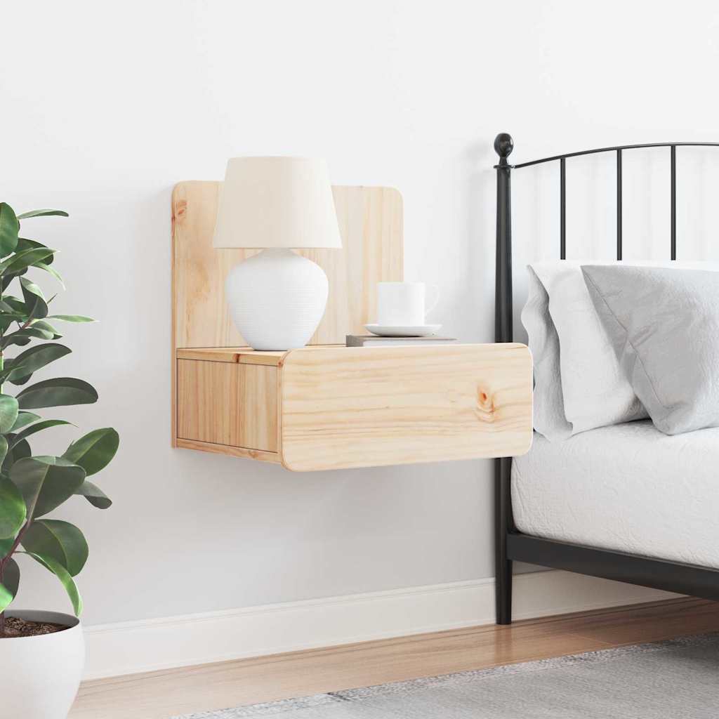 Bedside Table Brown 44 x 32.5 x 40 cm Solid pine wood