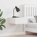 Bedside Table White 39 x 34 x 16.5 cm Solid pine wood