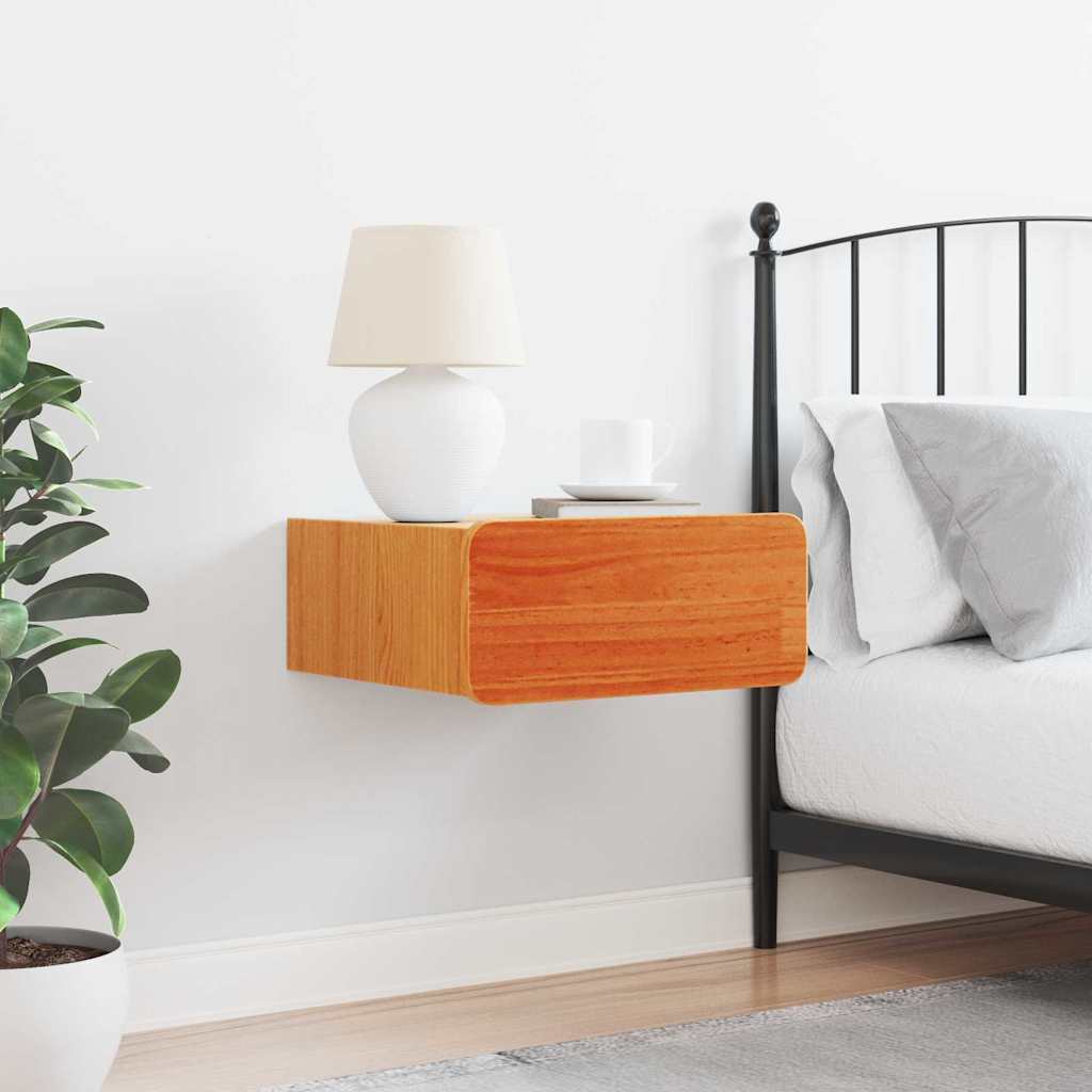 Bedside Table Wax Brown 39 x 34 x 16.5 cm Solid pine wood