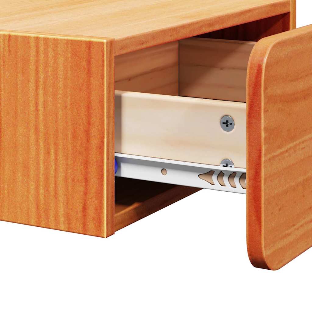 Bedside Table 2 pcs Wax Brown 39 x 34 x 16.5 cm Solid pine wood