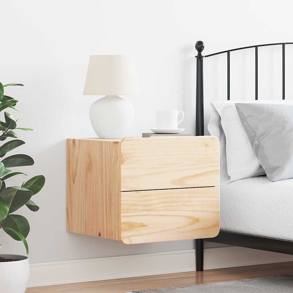 Bedside Table with Drawer Brown 39 x 34 x 33 cm Solid pinewood