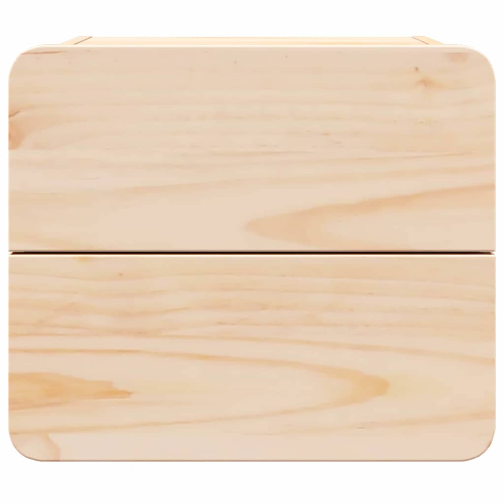 Bedside Table 2 pcs Natural 39 x 34 x 33 cm Solid pinewood