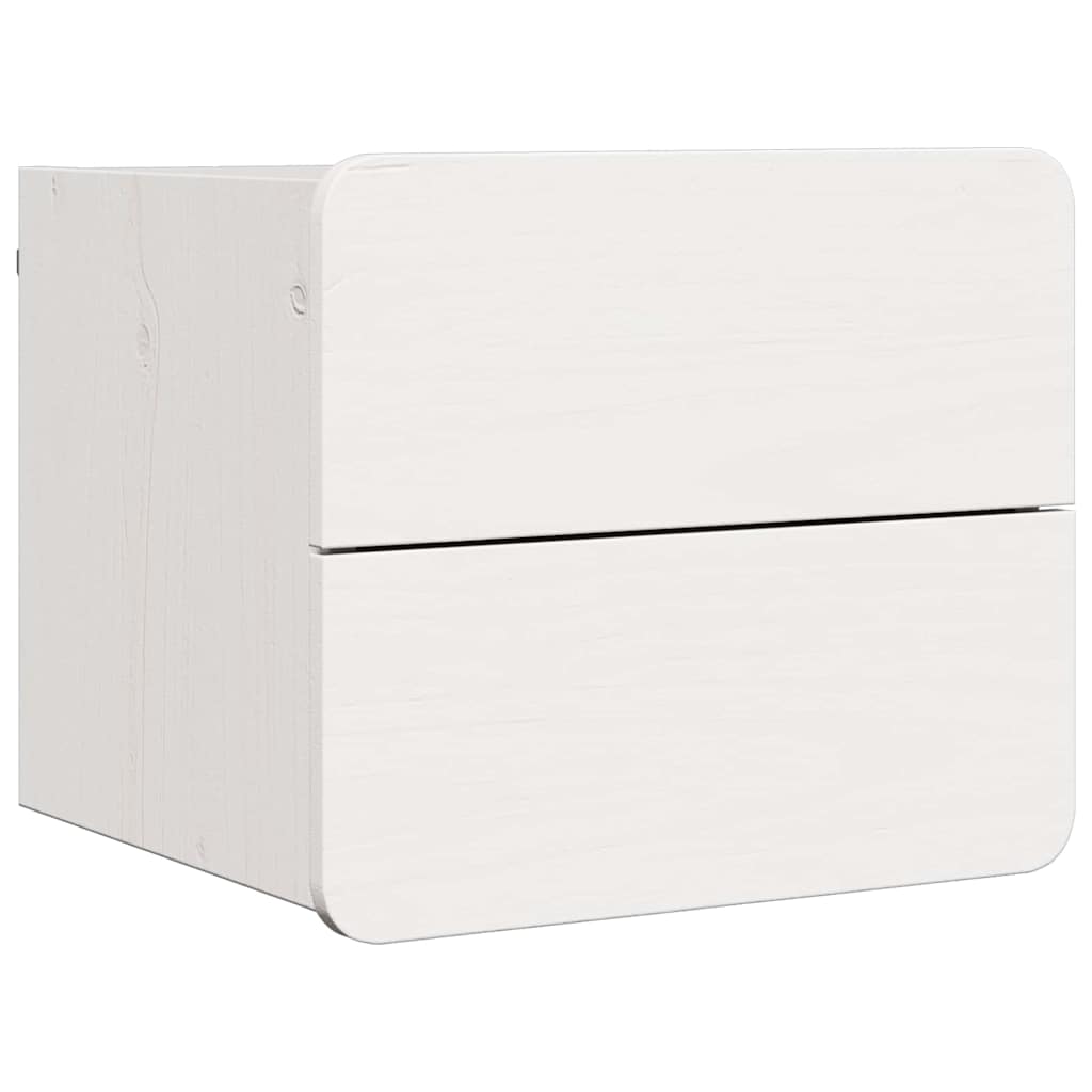 Bedside Table with Drawer White 39 x 34 x 33 cm Solid pinewood