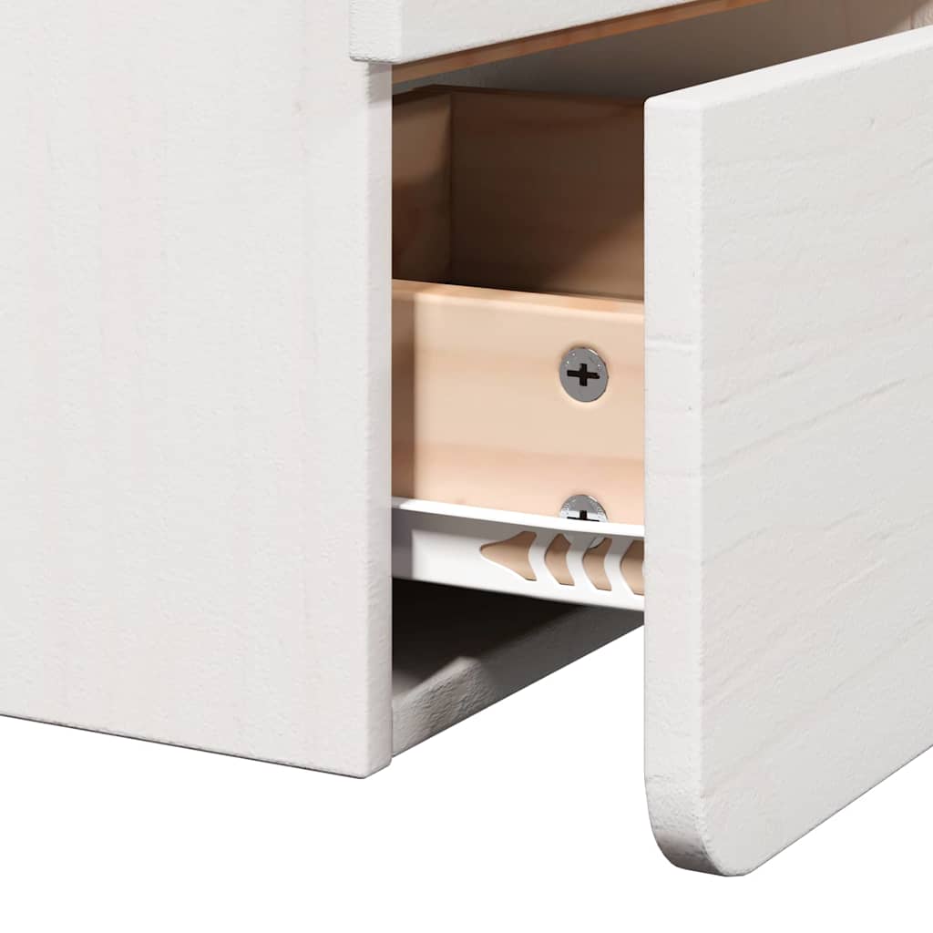 Bedside Table 2 pcs White 39 x 34 x 33 cm Solid pinewood