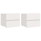 Bedside Table 2 pcs White 39 x 34 x 33 cm Solid pinewood