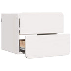 Bedside Table 2 pcs White 39 x 34 x 33 cm Solid pinewood