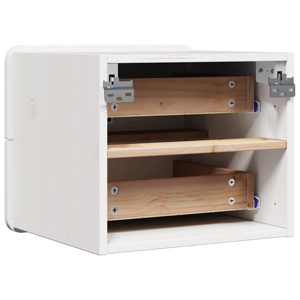 Bedside Table 2 pcs White 39 x 34 x 33 cm Solid pinewood