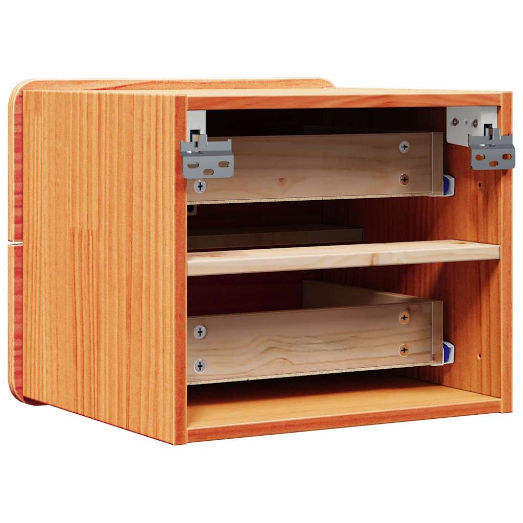 Bedside Table Wax Brown 39 x 34 x 33 cm Solid pinewood