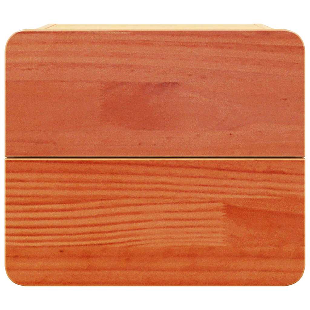 Bedside Table Wax Brown 39 x 34 x 33 cm Solid pinewood