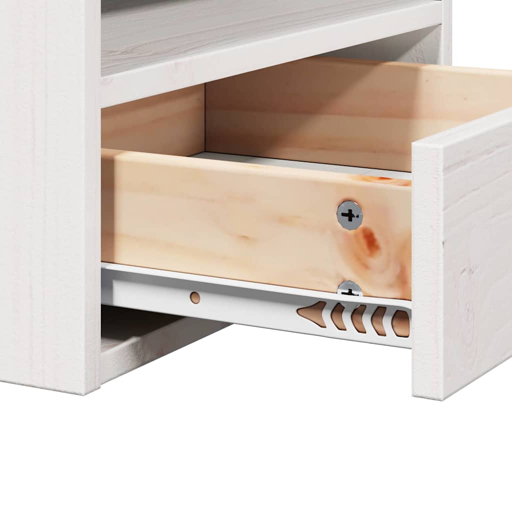 Bedside Table 2 pcs White 38 x 36 x 29.5 cm Solid pine wood