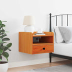 Bedside Table Wax Brown 38 x 36 x 29.5 cm Solid pine wood