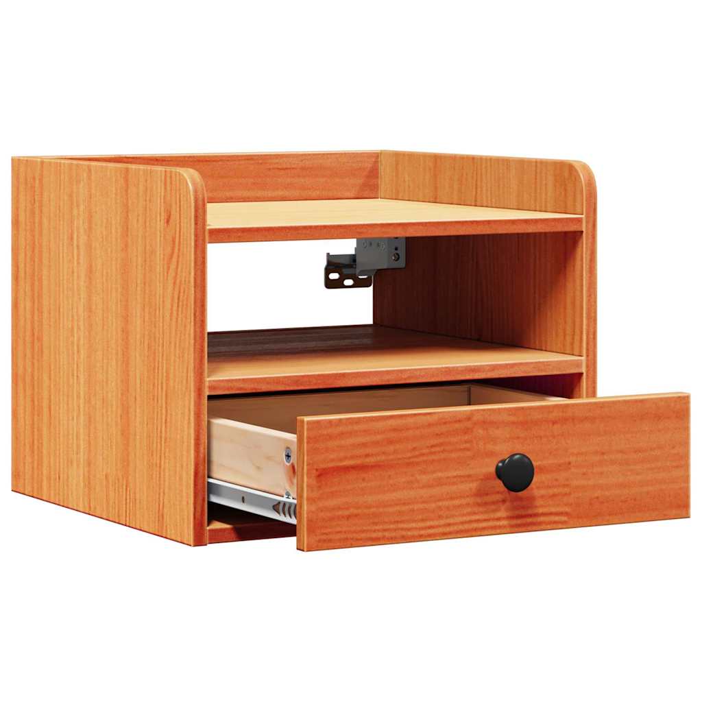 Bedside Table Wax Brown 38 x 36 x 29.5 cm Solid pine wood