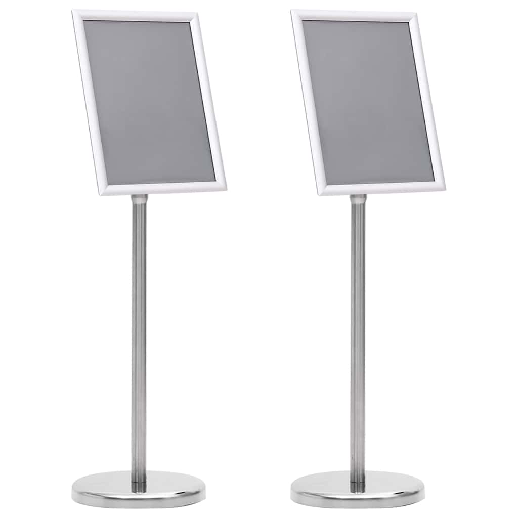 Poster Stands 2 pcs Silver 32.7 x 24 x 108 cm Aluminium