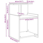 Bedside Cabinet 2 pcs Old Wood 40 x 35 x 60 cm Engineered Wood