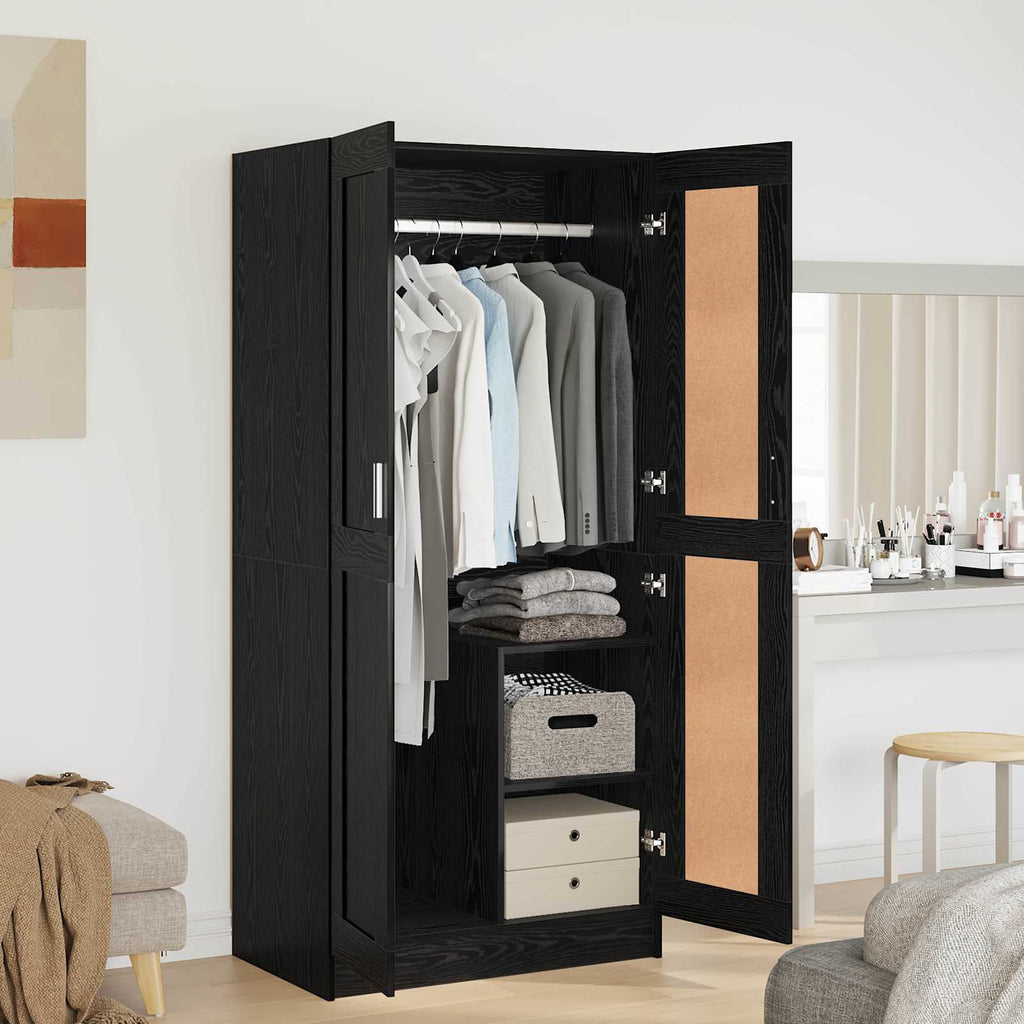 Wardrobe Black Oak 82.5 x 51.5 x 180 cm Engineered Wood