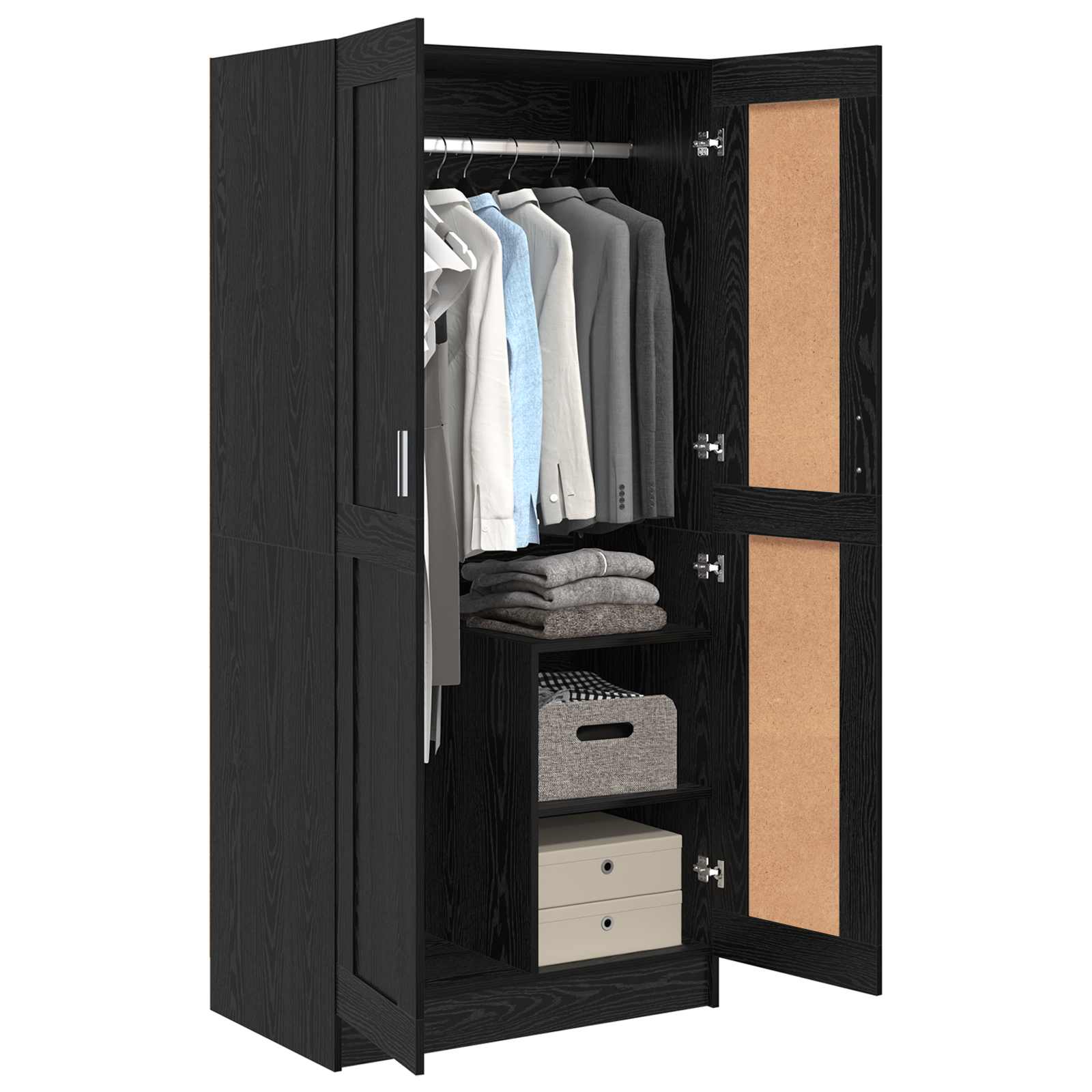 Wardrobe Black Oak 82.5 x 51.5 x 180 cm Engineered Wood