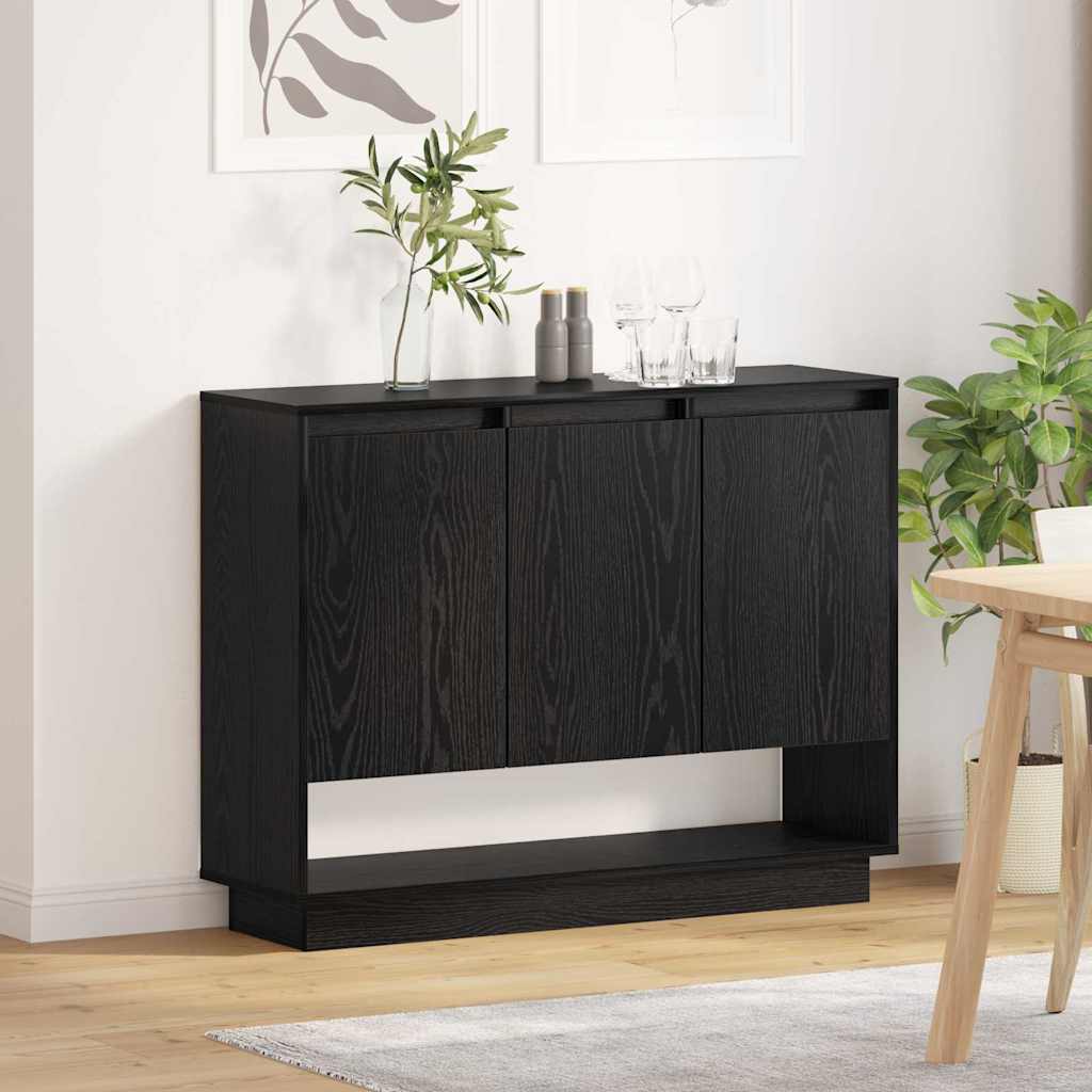 Sideboard Black Oak 97 x 29 x 75 cm Engineered Wood