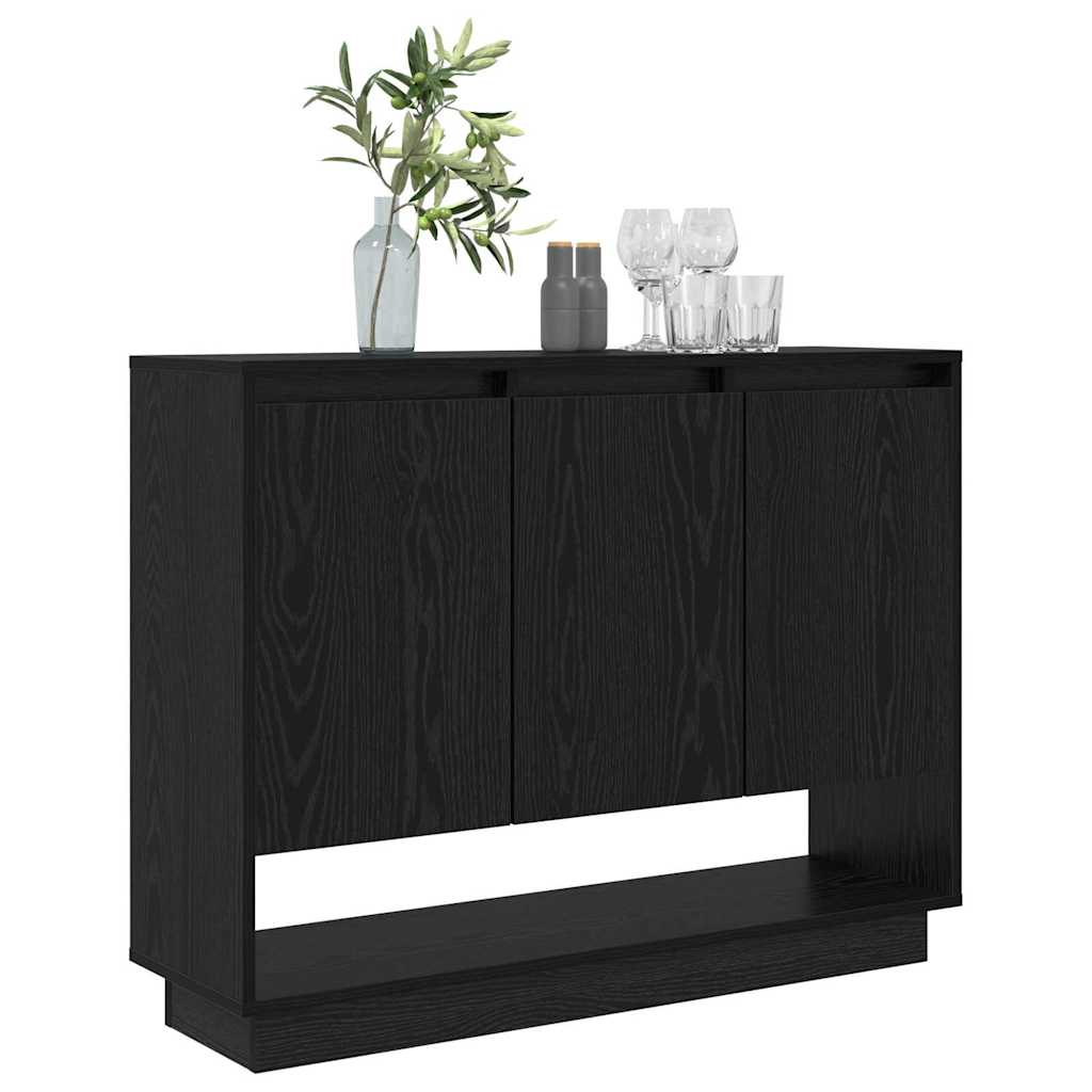 Sideboard Black Oak 97 x 29 x 75 cm Engineered Wood