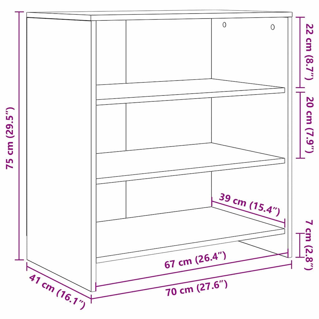 Sideboard Brown 70 x 41 x 75 cm Engineered Wood