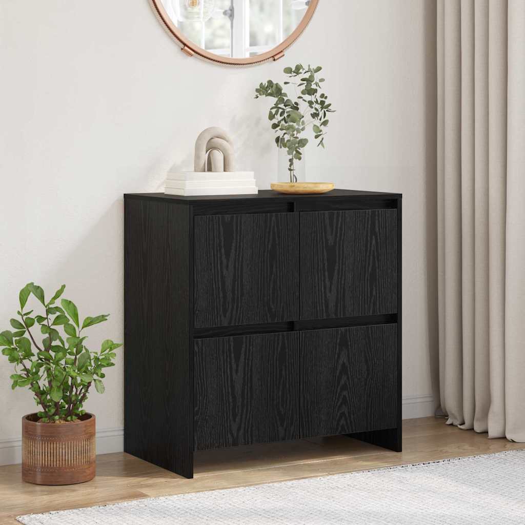 Sideboard Black Oak 70 x 41 x 75 cm Engineered Wood
