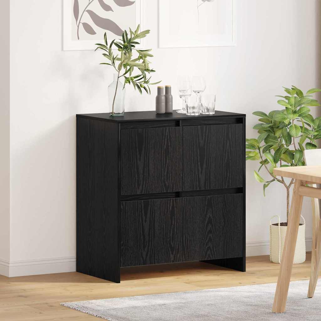 Sideboard Black Oak 70 x 41 x 75 cm Engineered Wood