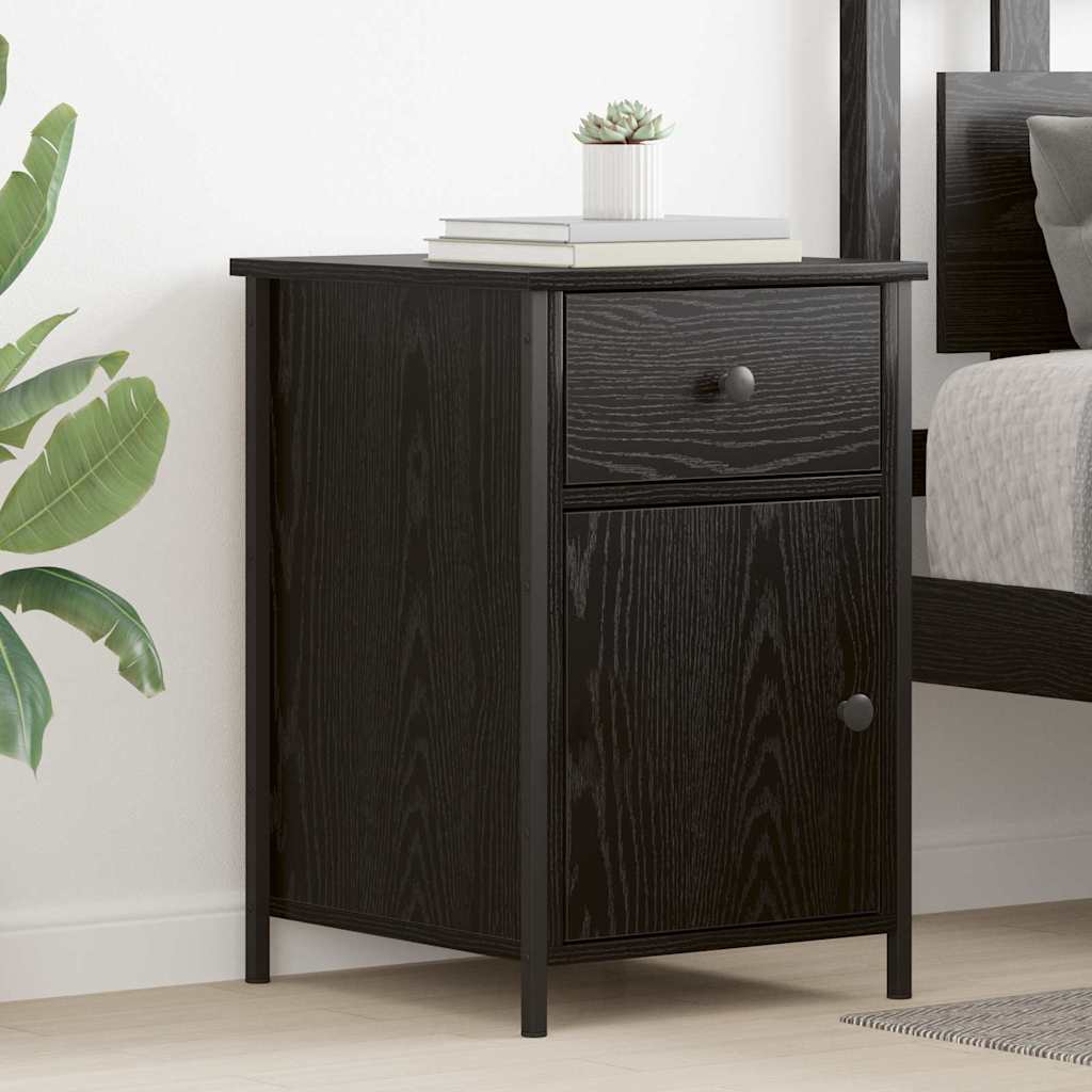 Bedside Cabinet Black Oak 40 x 42 x 60 cm Engineered Wood