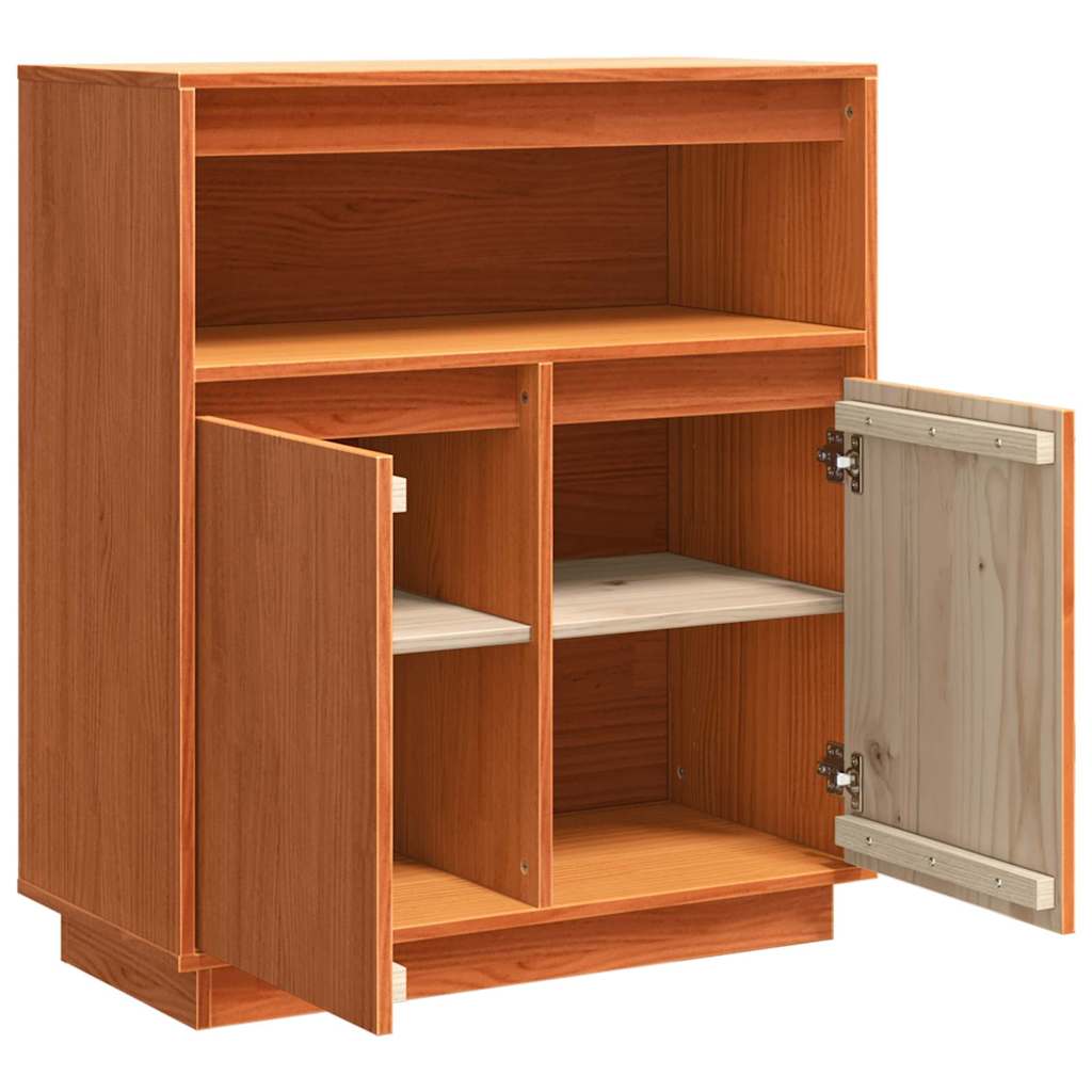 Sideboard Wax Brown 70 x 34 x 80 cm Solid Pine Wood