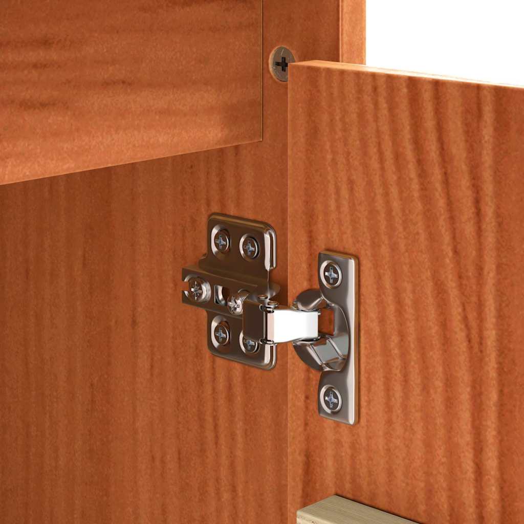 Sideboard Brown Oak 111 x 34 x 75 cm Solid Pine Wood